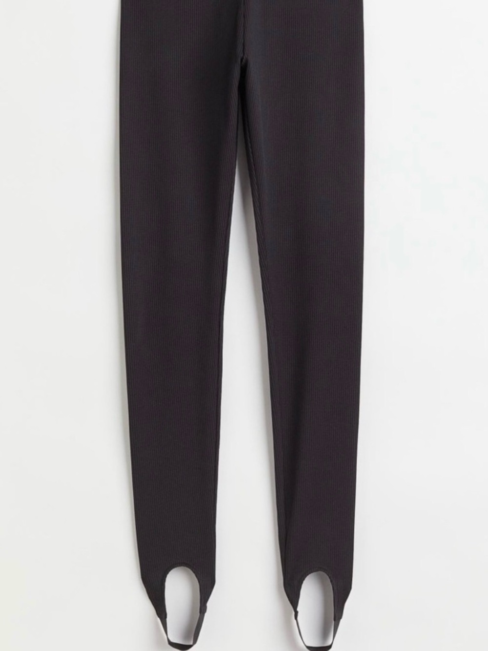 H&M Charcoal Ribbed Stirrup Leggings